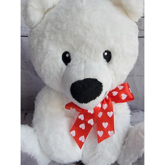 American Greetings White Teddy Bear Plush Valentines Day Heart Stuffed Animal - Picture 3 of 9